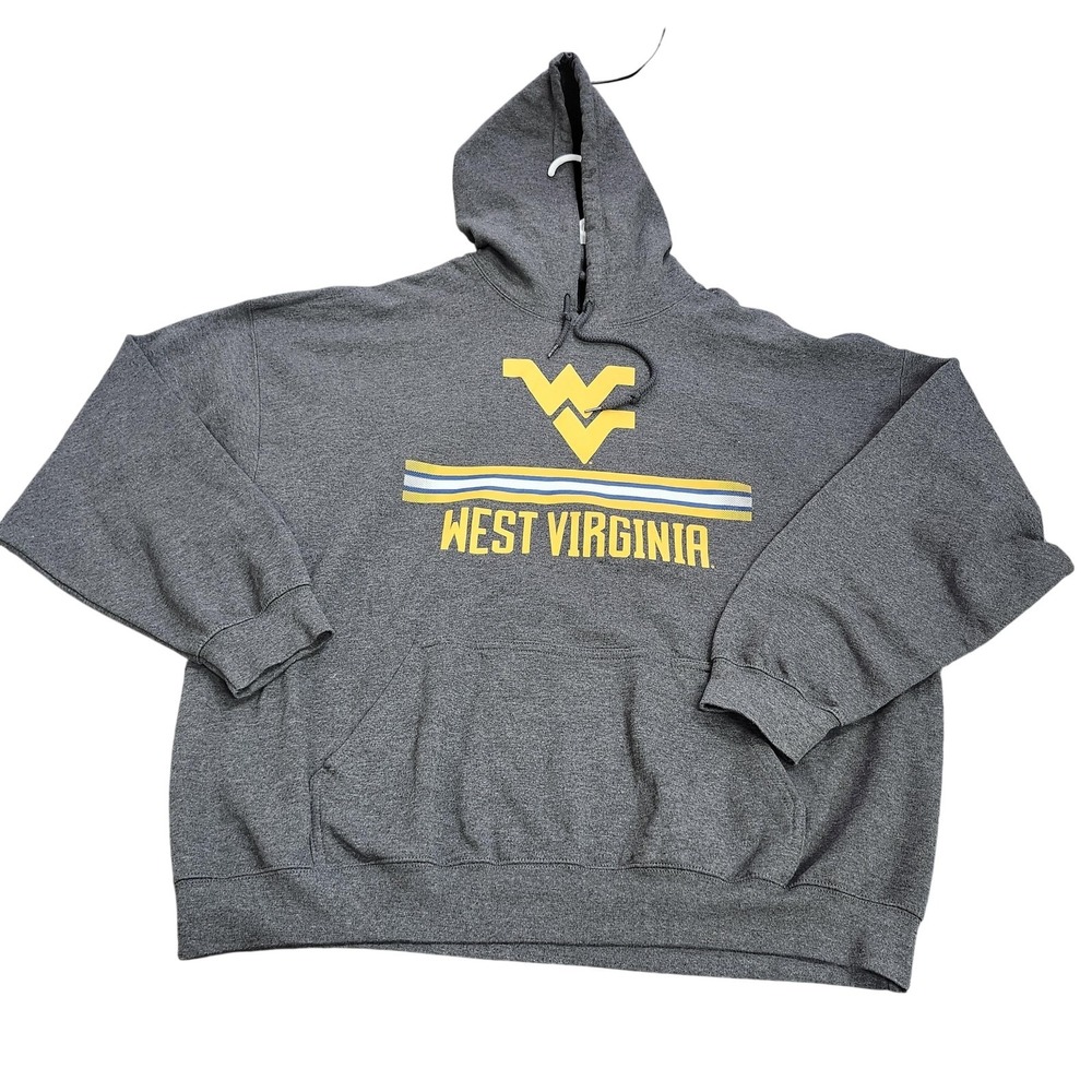 West Virginia Mountaineers Sweatshirt Hoodie Mens 2XL Gray NCAA Captivating